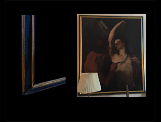 Restoration Caravaggio painting and frame